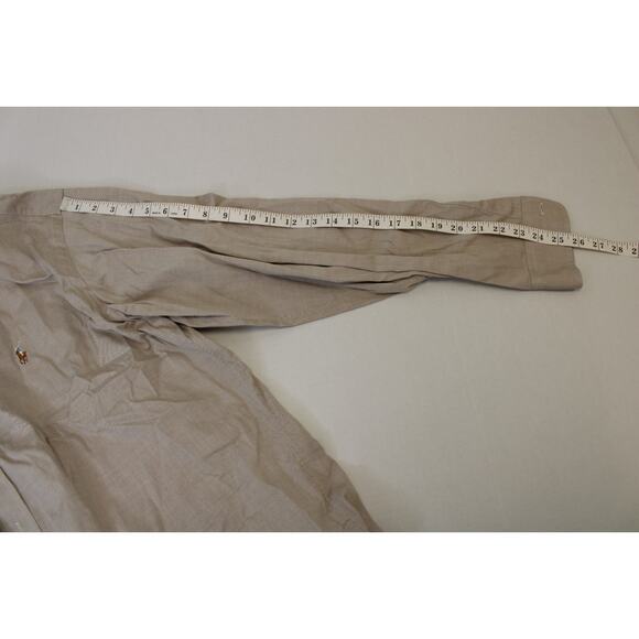 Polo Ralph Lauren Shirt Men Size 16-35 Beige Long Sleeve Button Down Cotton - Picture 6 of 7